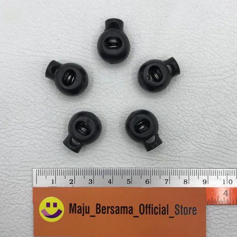 Nút chặn đầu dây rút lò xo bằng nhựa tròn màu đen tiện dụng