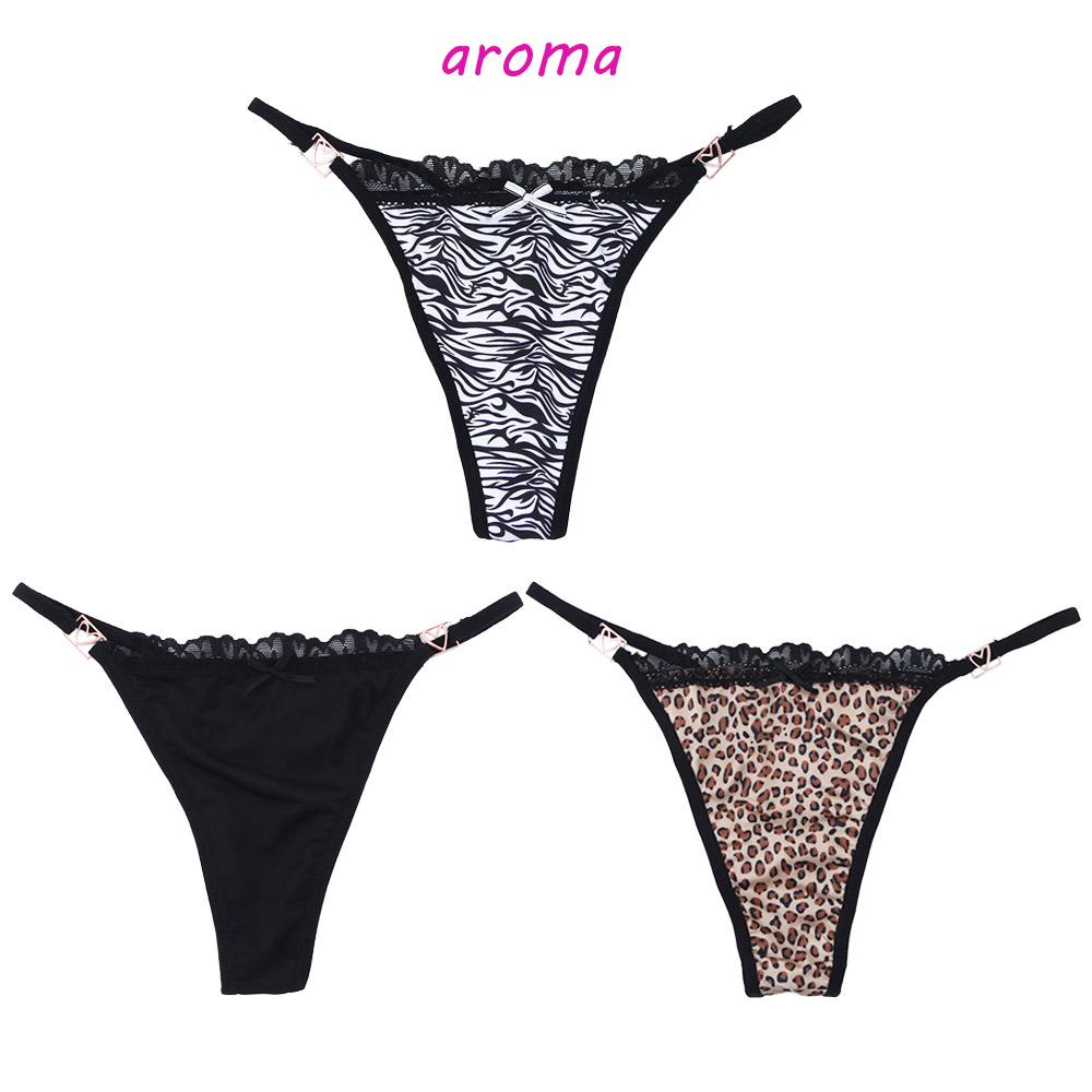 Quần Lót Chữ T Lưng Phối Ren Thắt Nơ Họa Tiết Kẻ Sọc Quyến Rũ Cho Nữ