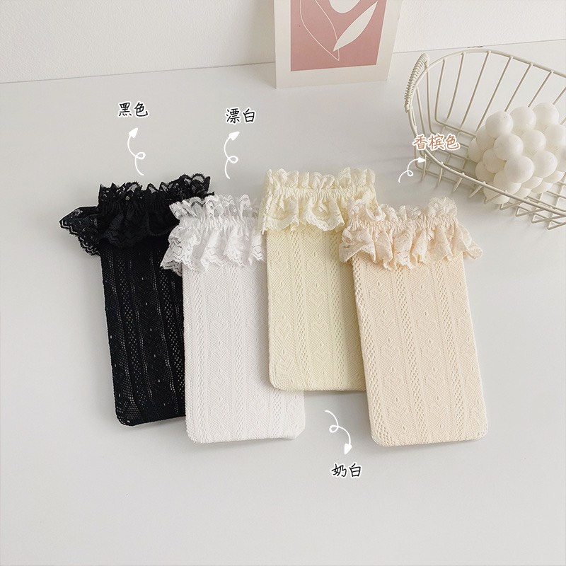 Vớ dài chất ren em bé tới đầu gối size 1-6 tuổi
