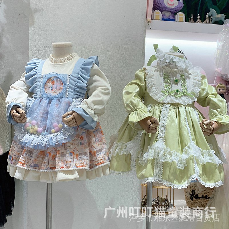 Đầm Công Chúa Elsa Tay Dài Phong Cách Lolita Dành Cho Bé Gái