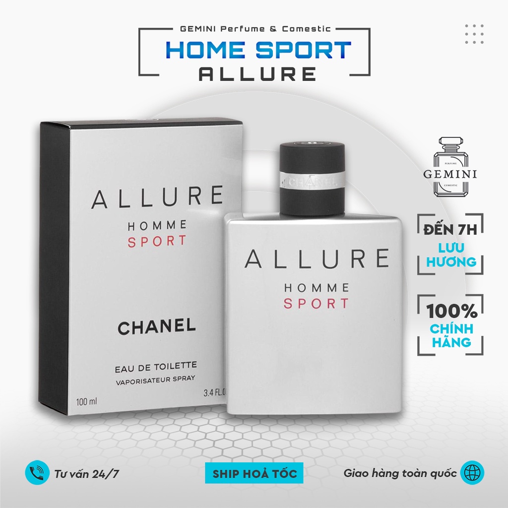 Nước hoa nam nữ ALLURE HOMME SPORT dầu thơm giữ mùi thơm lâu quyến rũ thơm mát lịch lãm GEMINI NH009
