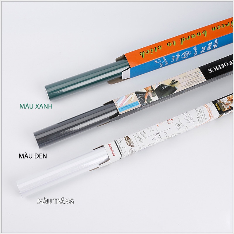 Mã LIFE1511B giảm 8% đơn 300K] Decal Dán Tường Bảng Viết Trắng, Xanh, Đen Kích thước 90x300cm Tặng Dụng Cụ Ghi