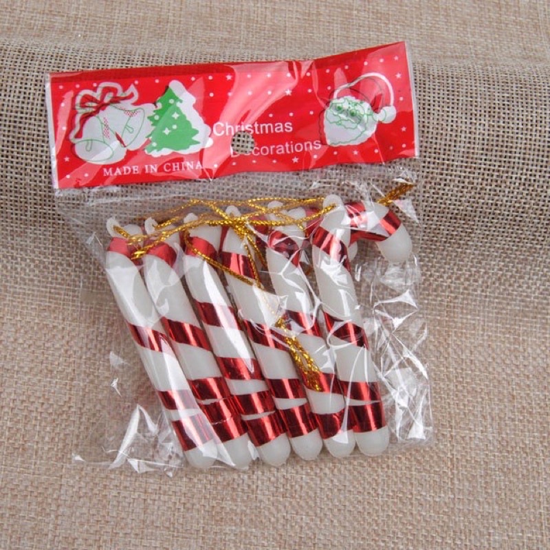 Bịch 6 cây kẹo trang trí noel dễ thương