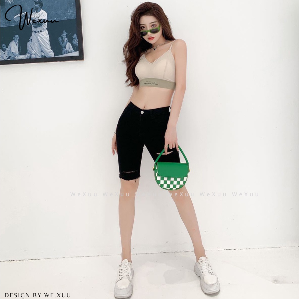 Áo bra nữ hai dây phối bo viền chân ngực kiểu dáng thể thao chất liệu Cotton- WeXuu BR24