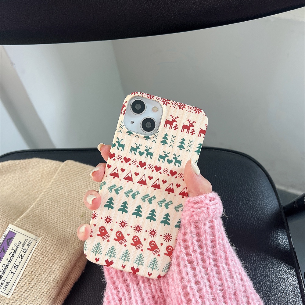 Ốp Điện Thoại PC Cứng Viền Tpu Dẻo Họa Tiết Hoạt Hình Phong Cách Giáng Sinh Chống Sốc Cho iPhone 14 13 12 11 Pro XS Max