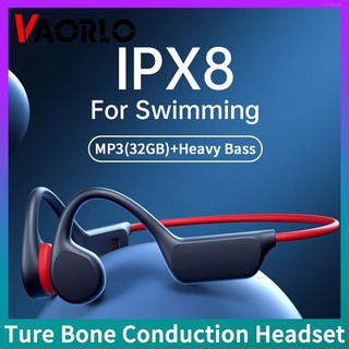 Tai nghe dẫn truyền xương VAORLO Bluetooth không dây IPX8 Máy nghe nhạc MP3 chống nước Hifi Tai nghe có Mic Tai nghe để bơi lội