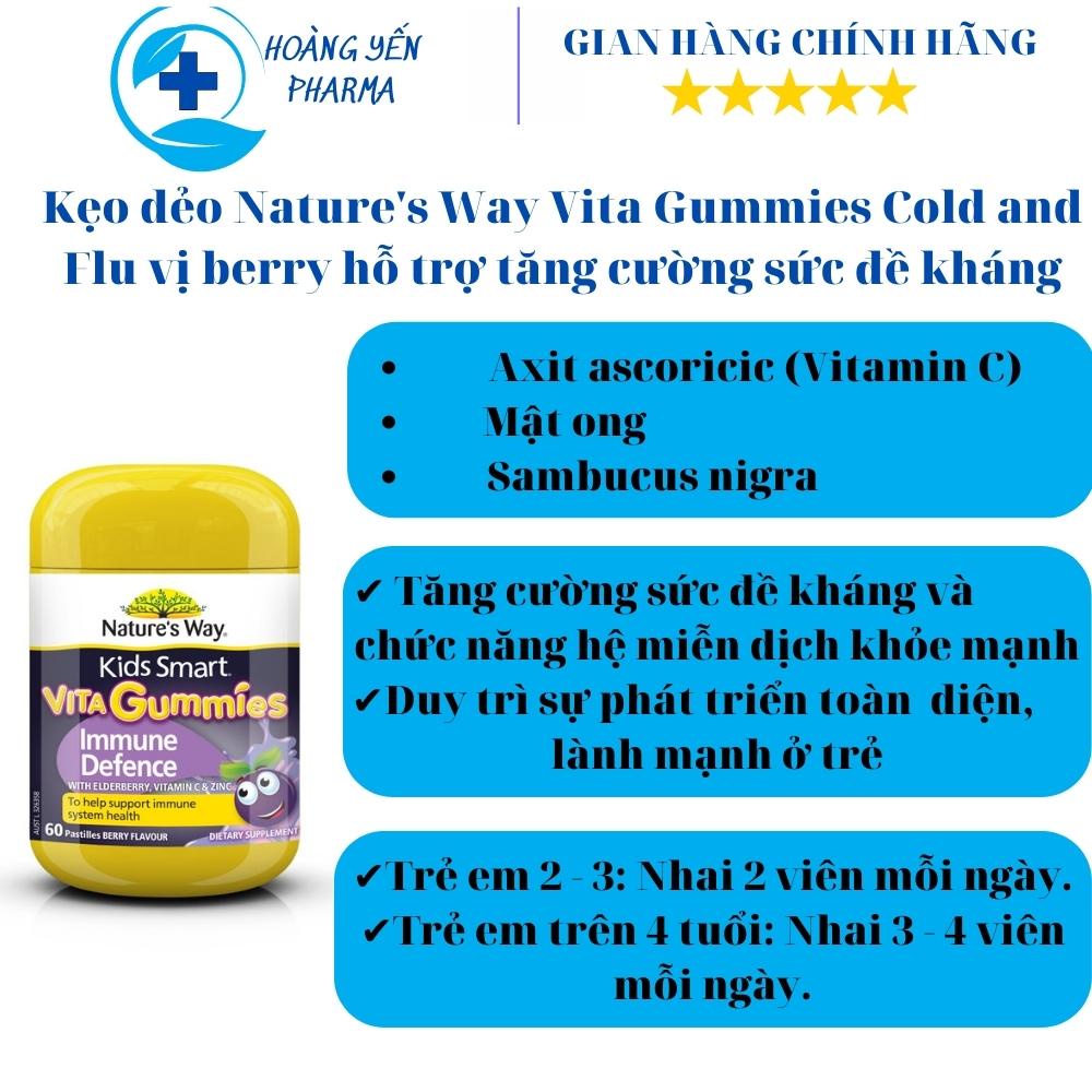 Combo kẹo dẻo Nature's Way Kids Smart Vita Gummies 60 viên,Úc,hỗ trợ bé phát triển toàn diện cả về thể chất và trí tuệ