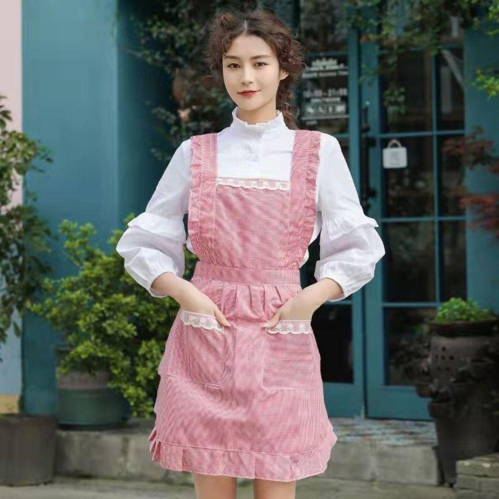 Tạp Dề Phối Ren Chống Thấm Nước Kiểu Công Chúa Dễ Thương Cho Nữ