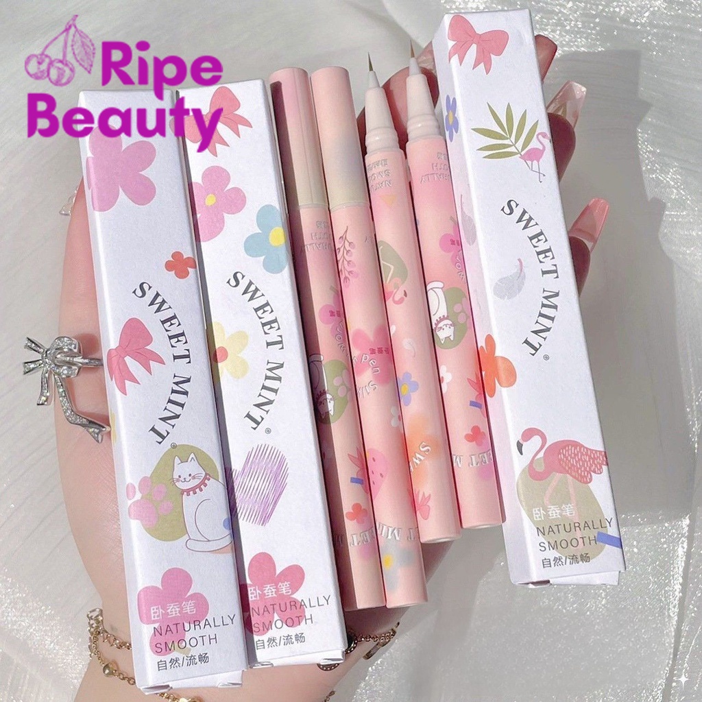 Bút Kẻ Mắt SWEET MINT Vỏ Hồng Siêu Cute Đầu Siêu Mảnh Mềm Mại Tự Nhiên