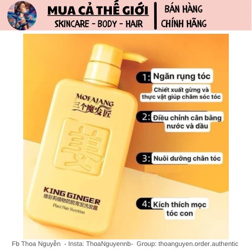 Dầu gội gừng KING GINGER MOFAJANG