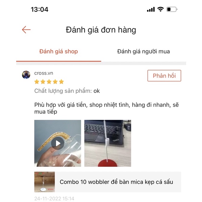 Combo 10 wobbler để bàn mica kẹp cá sấu