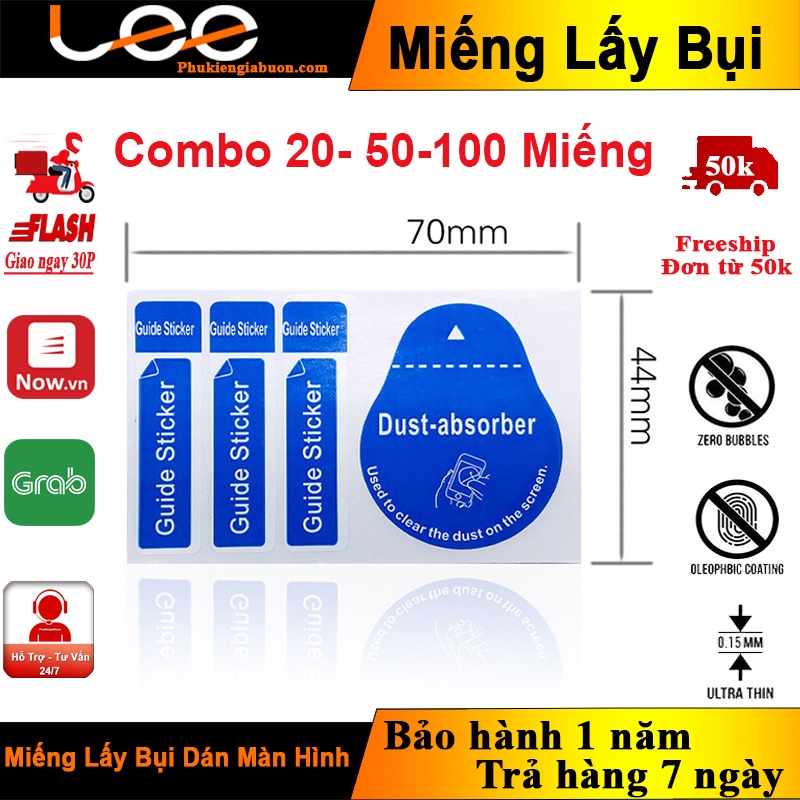 [Combo 20-50-100] Giấy Lấy Bụi Dán Kính Cường Lực, Dán Màn Hình