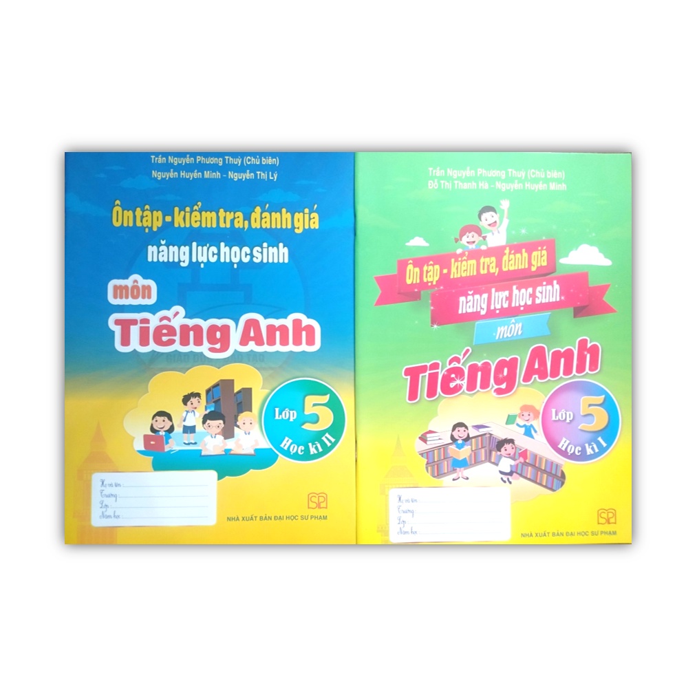 Sách - Combo Ôn tập kiểm tra đánh giá năng lực học sinh môn tiếng anh lớp 5 học kì 1 + 2