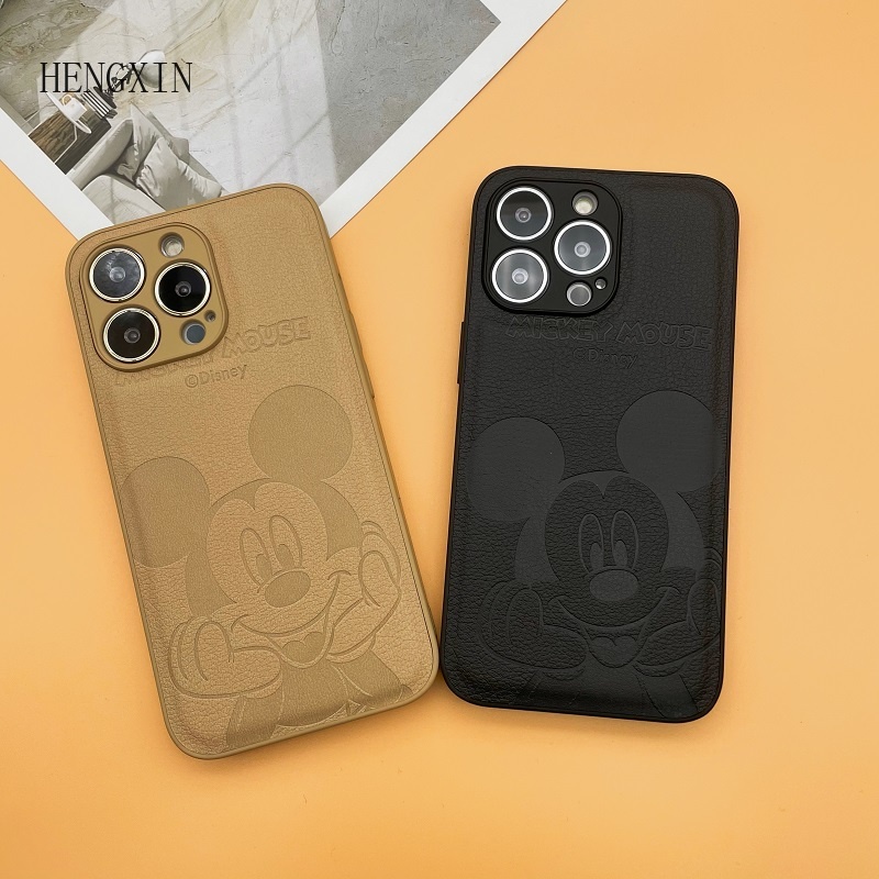 Ốp Điện Thoại Da Họa Tiết Chuột Mickey Cho Iphone 14 14pro 14plus 14promax