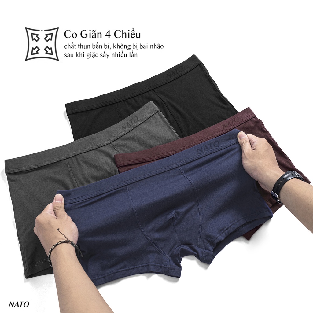 Quần Lót COMPACT Nam Vải Cotton 100% Thun Lạnh Đơn Giản Cao Cấp Màu Đen Xám Trơn Boxer Sịp Đùi Tam Giác Xì Lip Sì NATO