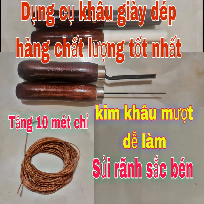 Dụng cụ khâu giày dép (sản phẩm chất lượng tốt nhất) Tặng 10mét chỉ