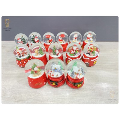 (Quà Tặng Giáng Sinh nhều mẫu) Energy Green Lighting - Quả cầu tuyết phát nhạc ông già noel và chú tuần lộc - có đèn