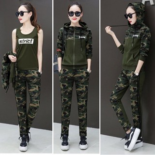 Bộ đồ thể thao nữ màu lính cực ngầu