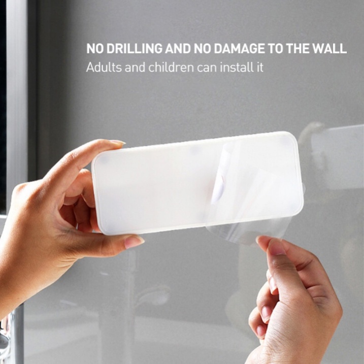 Giá Đỡ Xà Phòng Mút Rửa Chén Hai Tầng Gắn Tường Không Cần Đục Lỗ Thoát Nước Cho Nhà Bếp Nhà Tắm