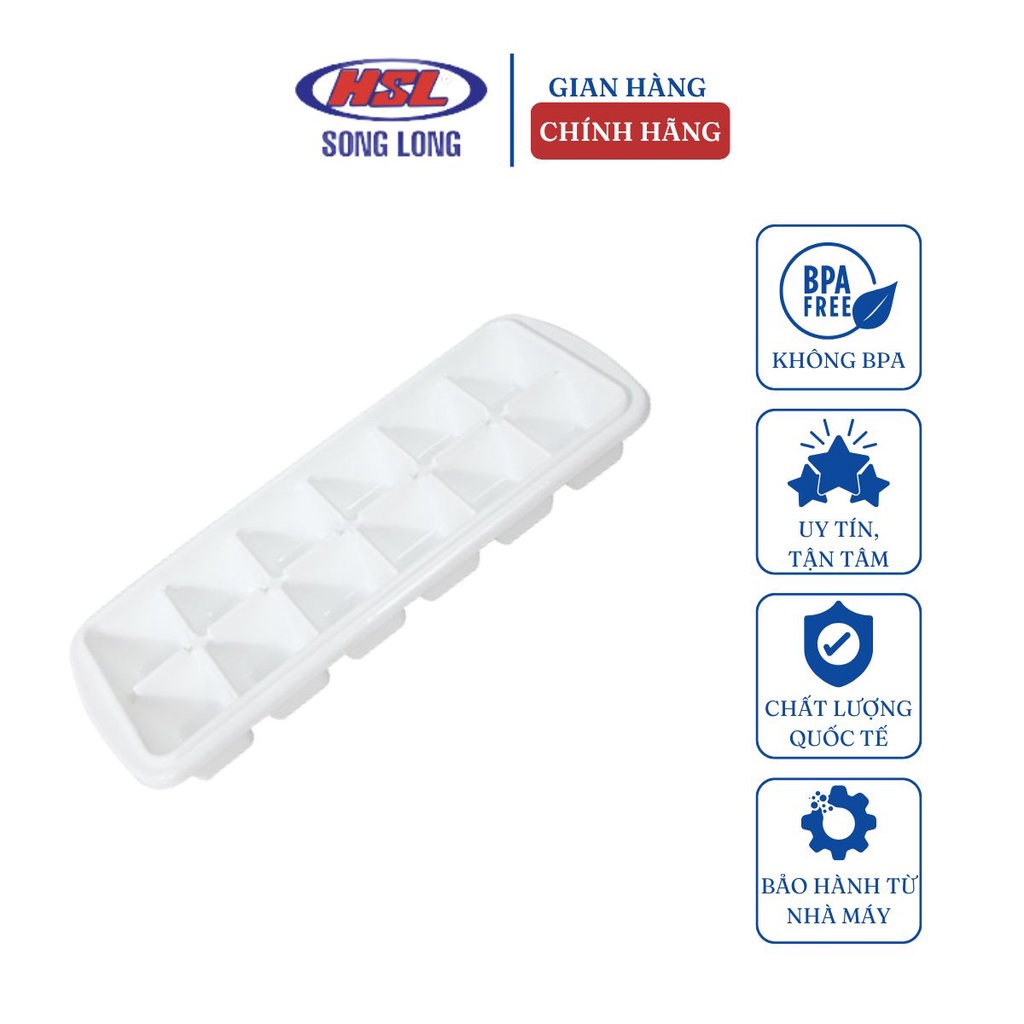 Khay Đá Nắp 12 Ohana SONG LONG Nhựa PP An Toàn Bền Đẹp 28 x 11.3 x 4.1cm