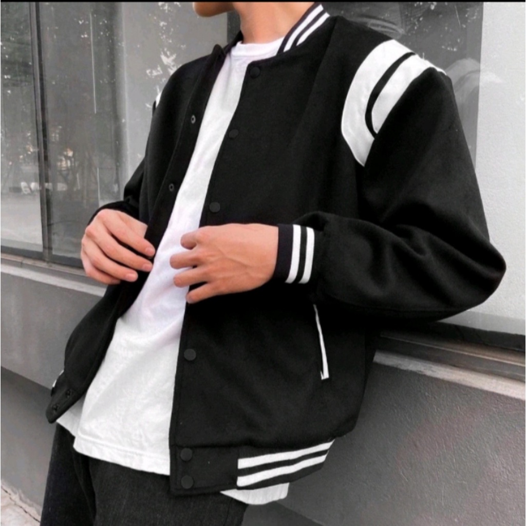 Áo Khoác Bomber Teddy Nam,Nữ Phối Viền Da Chất Liệu Dạ Thời Trang Nam,Nữ