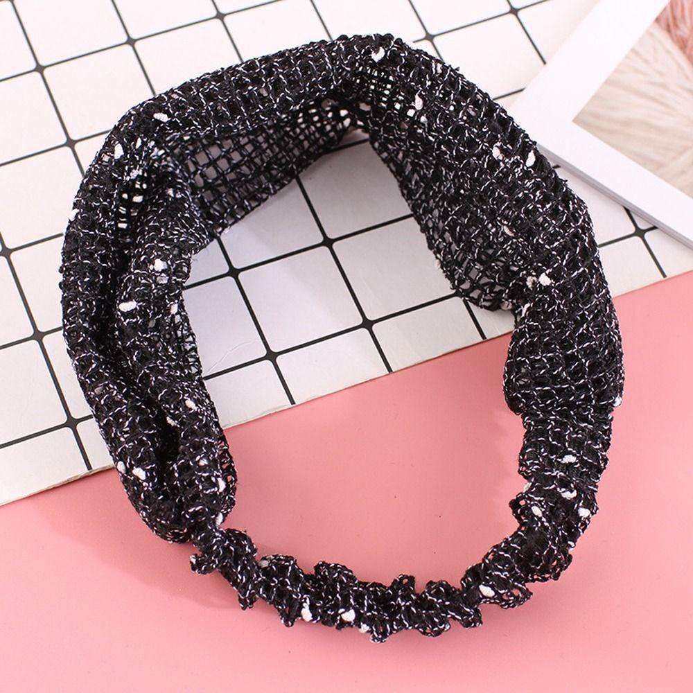 Băng Đô Cài Tóc Phối Ren Hoa Bản Rộng Chống Trượt Thời Trang Cho Nữ