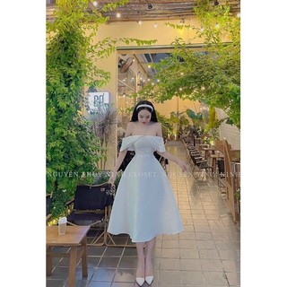 ĐẦM MIDI TRỄ VAI RỚT