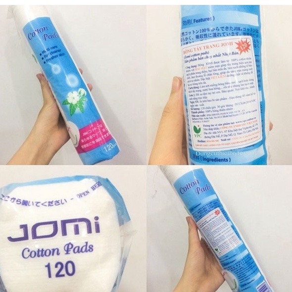 Bông tẩy trang Jomi Nhật Bản 100% cotton, tiết kiệm dung dịch 80 miếng 120 miếng NPP Shoptido
