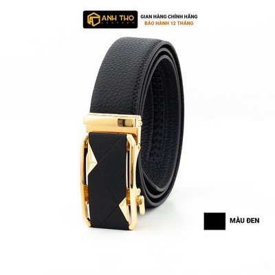 Thắt lưng da Ý nhập khẩu PT19 khoá hợp kim không rỉ, tone vàng đen sang trọng, bảo hành 03 năm, Anh Tho Leather