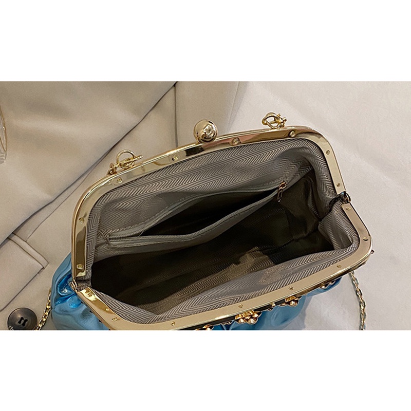 Túi Đeo Chéo Hình Vỏ Sò Phối Dây Xích Thời Trang Cao Cấp Sang Trọng