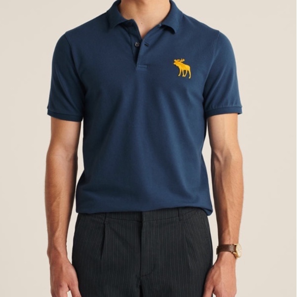 Áo Thun polo Tay Ngắn In logo Abercrombie & Fitch Cổ Điển Thời Trang Thường Ngày Cho Nam