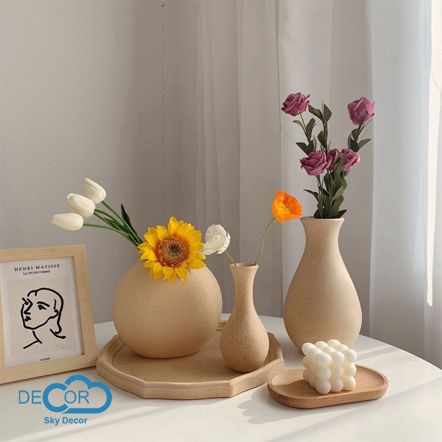 Lọ hoa bằng gỗ Sky Decor - Phong các Retro, kiểu dáng châu Âu độc đáo, chuyên dùng cắm hoa khô trang trí