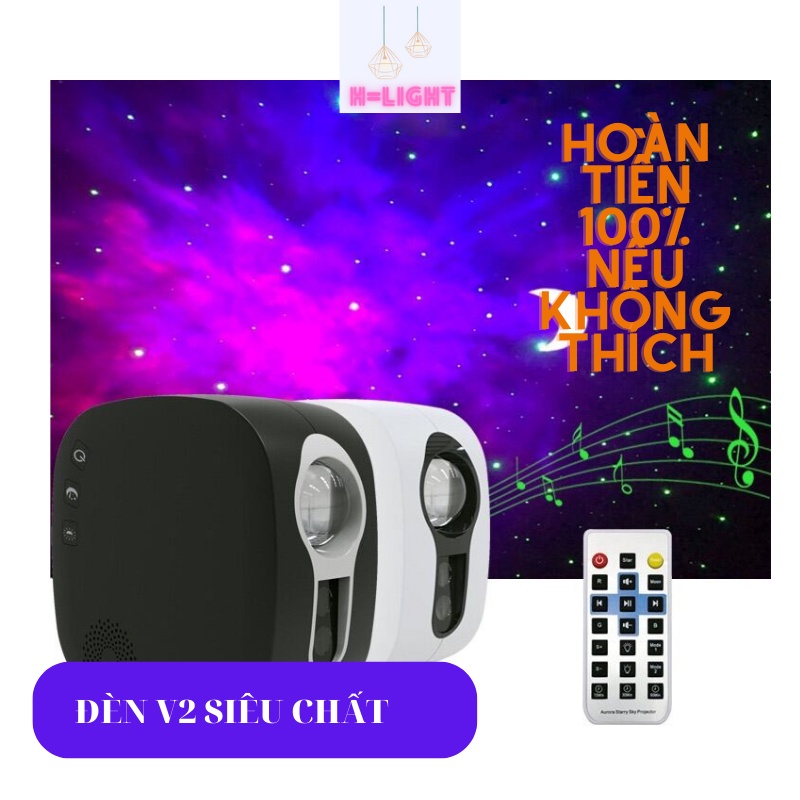Đèn Thiên Hà V2 Chiếu Bầu Trời Sao Version 2 Galaxy Kết Hợp Loa Bluetooth Dùng Cho Phòng Ngủ Và Phòng Bay