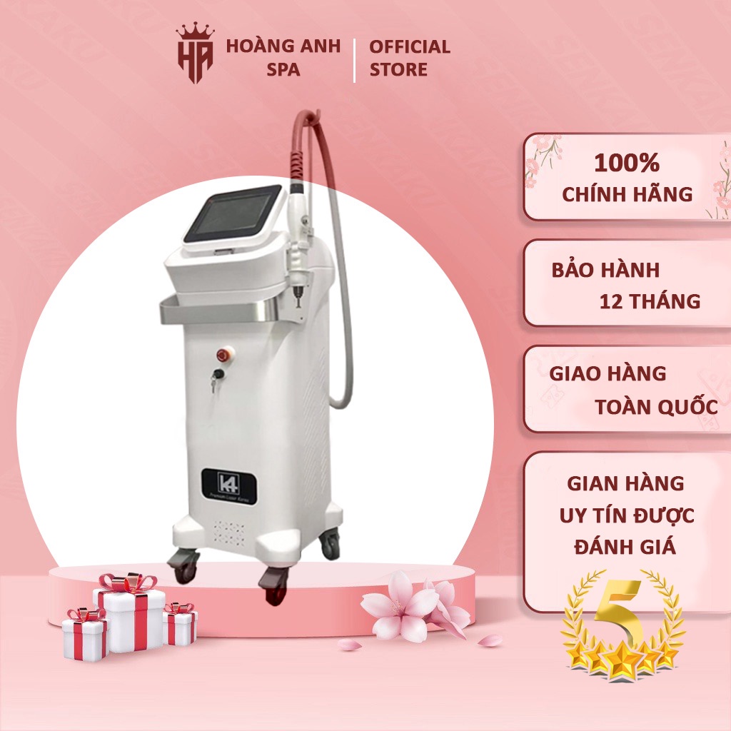 Máy laser K4 xóa nám tàn nhang xóa xăm mi,môi bớt chàm Bảo Hành 12 tháng Bảo trì trọn đời mẫu 2022