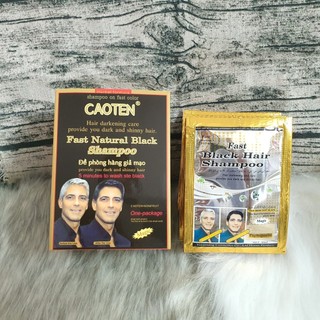 Hộp dầu gội nhuộm đen tóc caoten - gội là đen fast a wash color shampo