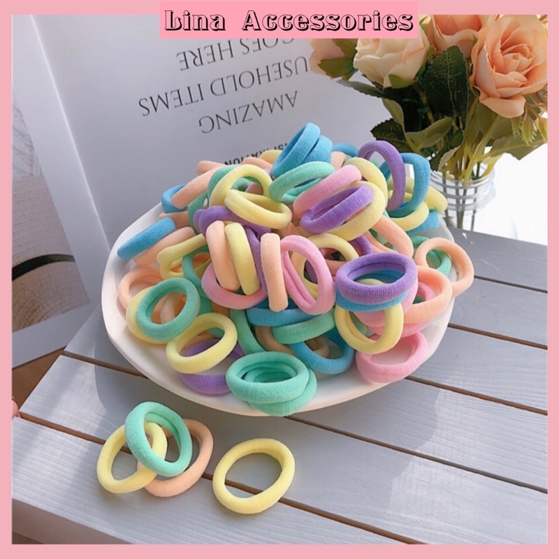 Set 50 dây buộc tóc nhiều màu đáng yêu cho bé, Set nơ nhỏ buộc tóc cho bé cực xinh