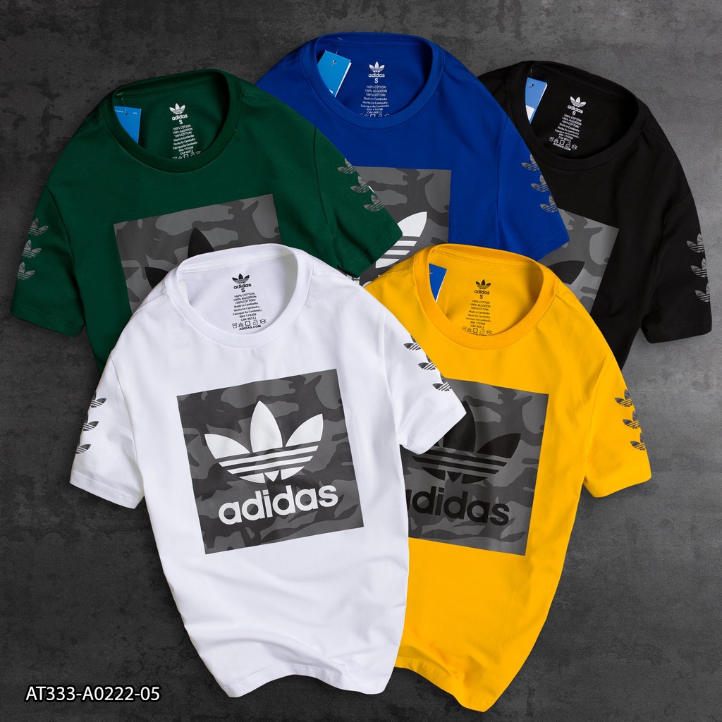 ÁO PHÔNG NAM TAY NGẮN CHẤT COTTON 4 CHIỀU IN HỌA TIẾT HÃNG ADIDAS AT333 5 MÀU THỜI TRANG