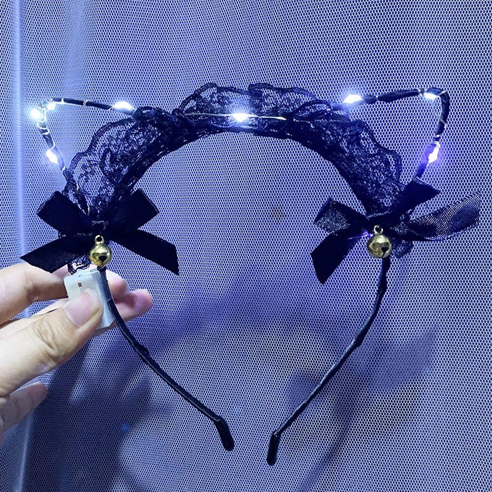 Băng Đô Tai Thỏ Có Đèn LED Dễ Thương Cho Bé Gái Hóa Trang