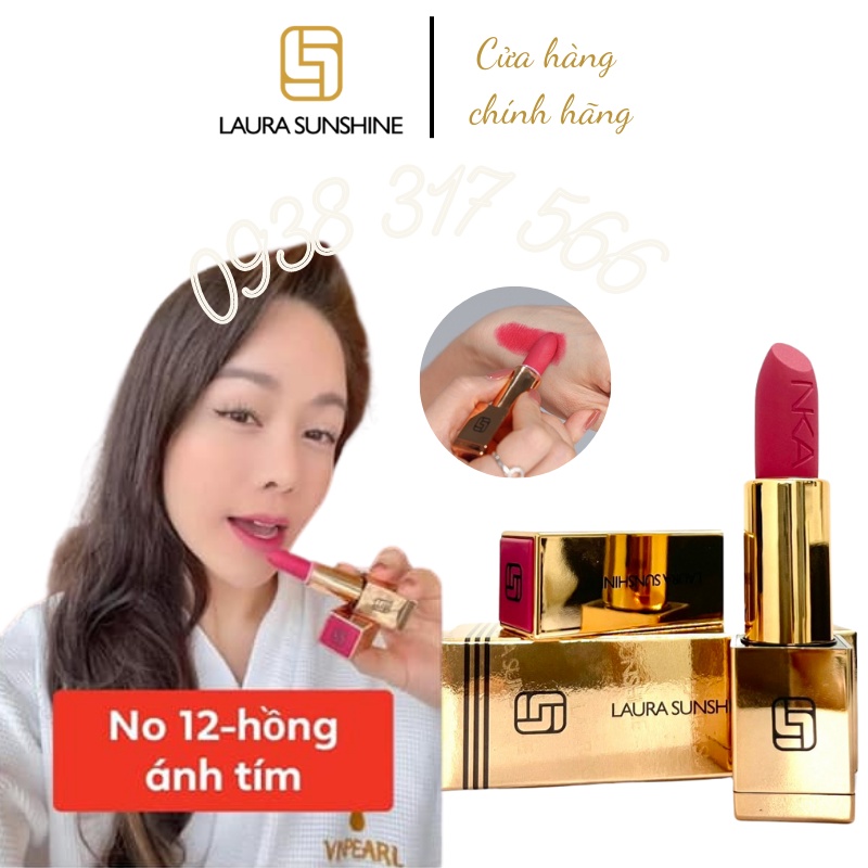 Son môi Nhật Kim Anh - Lipstick No 12 Son Charming Laura Sunshine - Màu Hồng ánh tím