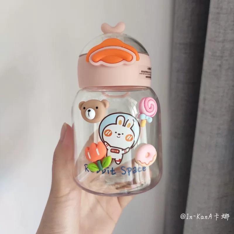 Set 4 charm 3d dán bình nước tặng sẵn keo, ốp điện thoại dễ thương, sticker 3d xinh xắn