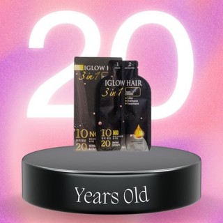 Dầu Gội Phủ Bạc Tóc Hàn Quốc Iglow Hair Cover 3 in 1 - Black Coverage