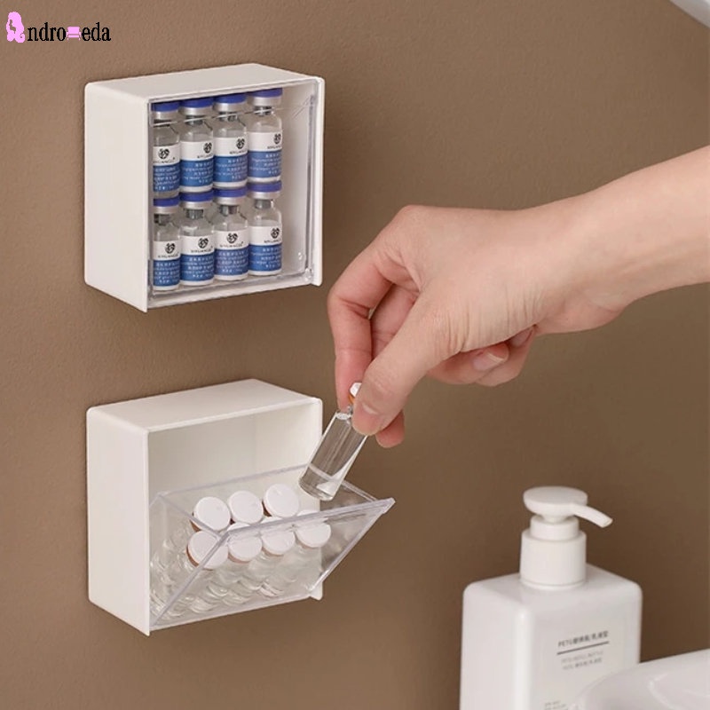 Hộp Nhựa Trong Suốt Đựng Tăm Bông Trang Điểm Gắn Tường Đa Năng