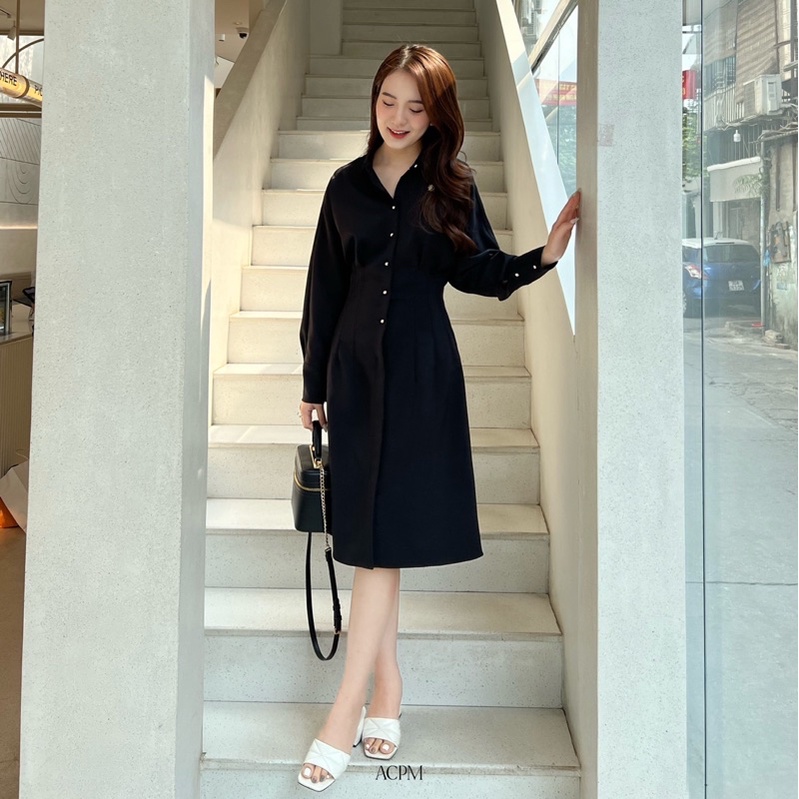 Chloris dress / Váy sơ mi dáng ngắn nhún li