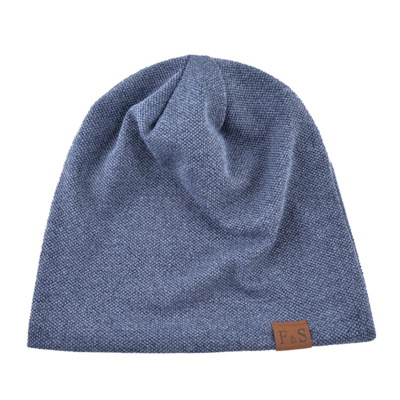 Mũ Beanie Dệt Kim Mềm Mại Màu Trơn Giữ Ấm Mùa Đông Dành Cho Nam Nữ