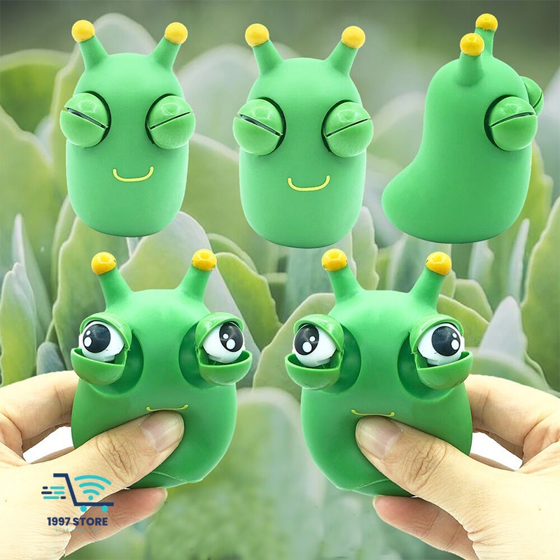 Đồ chơi xả stress - Bé sâu xanh bóp tay ngộ nghĩnh