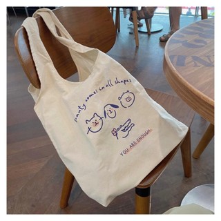 Túi Tote Túi Đeo Vải Canvas Sức Chứa Lớn Phong Cách Dễ Thương