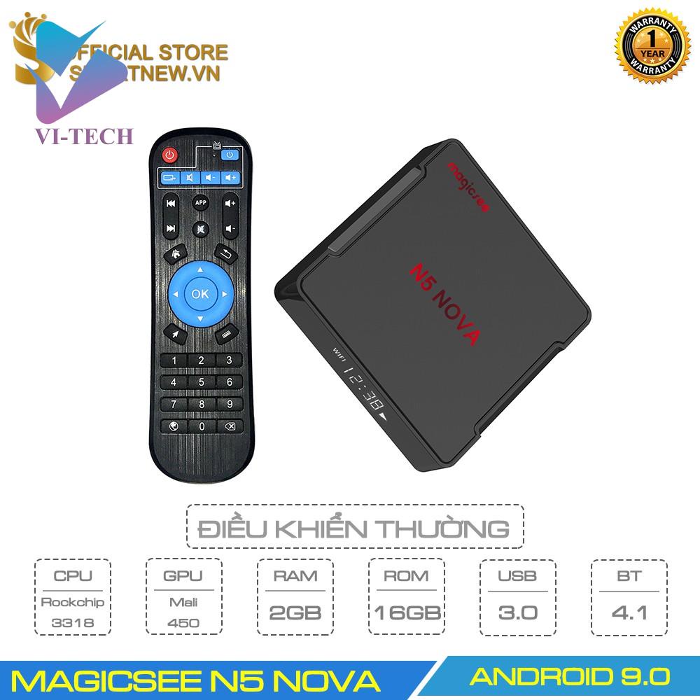 Android Tivi box Magicsee Nova N5 Ram 2GB - Rom 16GB - Android 9.0 - Chip RK3318