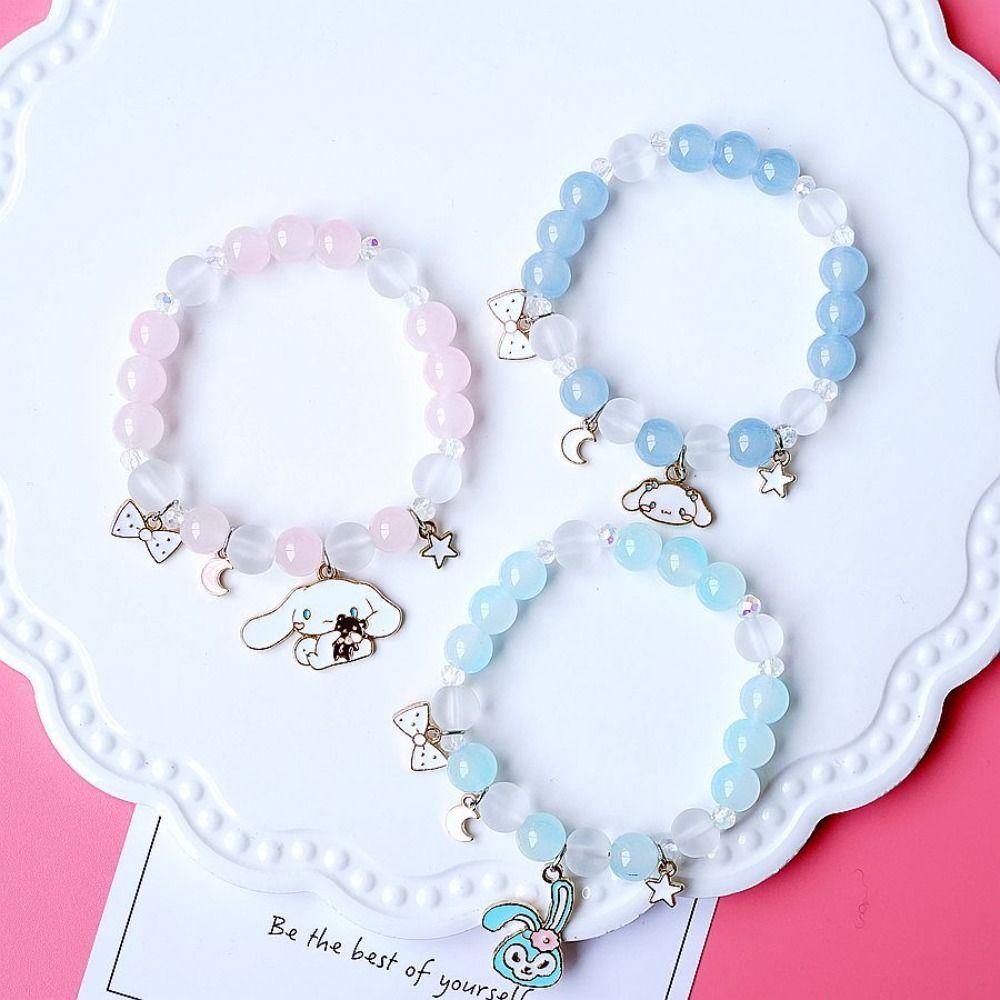 SOMEDAYZL Vòng Đeo Tay Xỏ Hạt Hình Cinnamoroll May Mắn DIY Phong Cách Hàn Quốc Dành Cho Nữ