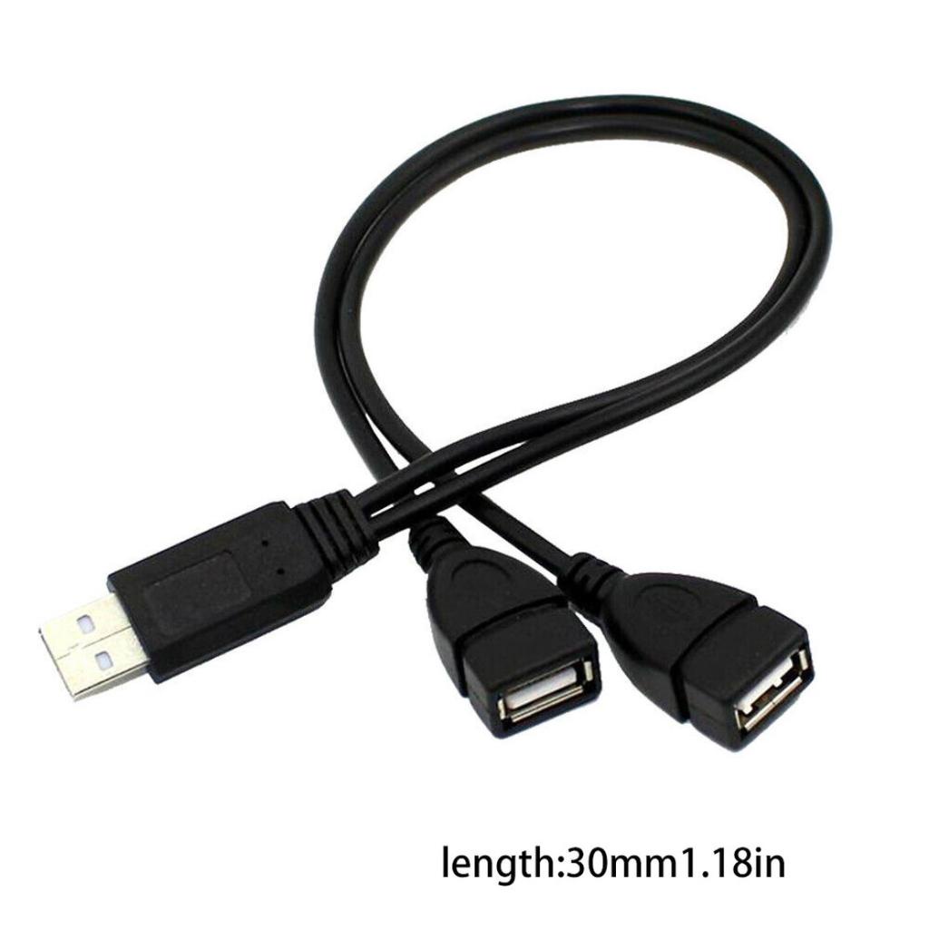 USB 2.0 A 1 Male To 2 Dual USB Female Data Hub Power Adapter Y Splitter Cable1021