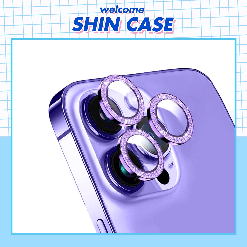 Kính cường lực iphone viền kim tuyến bảo vệ mắt Camera 6/6plus/6s/7/7plus/8/8plus/plus/x/xr/xs/11/12/pro/max/Shin Case